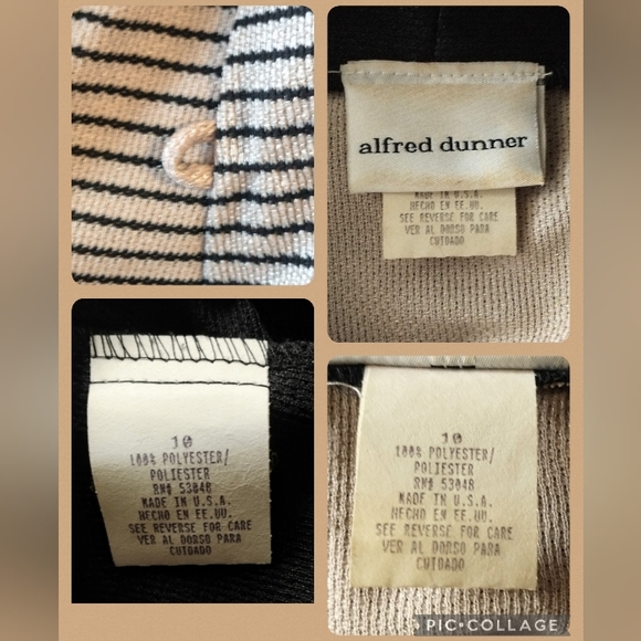 Alfred Dunner - Vintage Pants Suit - Short Sleeves & Blk Pants - 10 - Picture 11 of 12